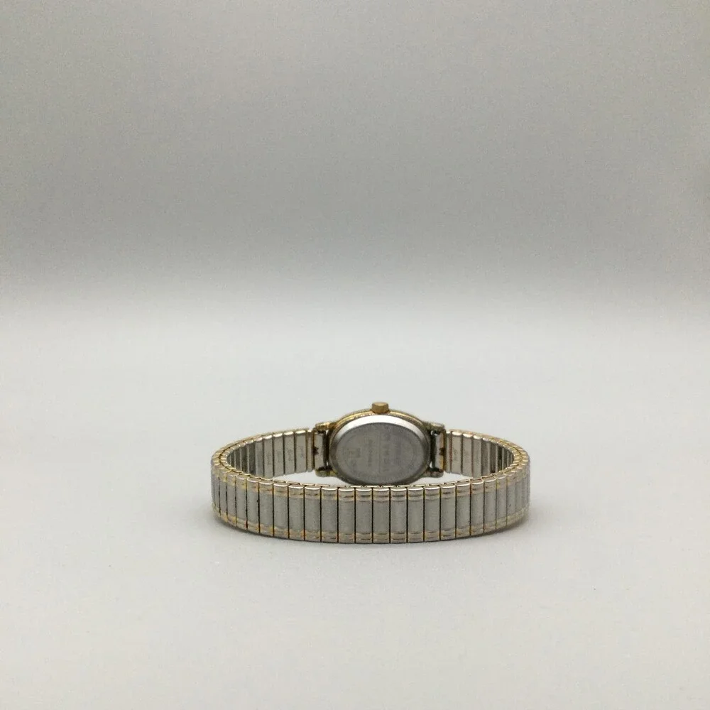 Timex Cavatina Womens Watch 17mm Two Tone Oval Dial Stretch New Battery